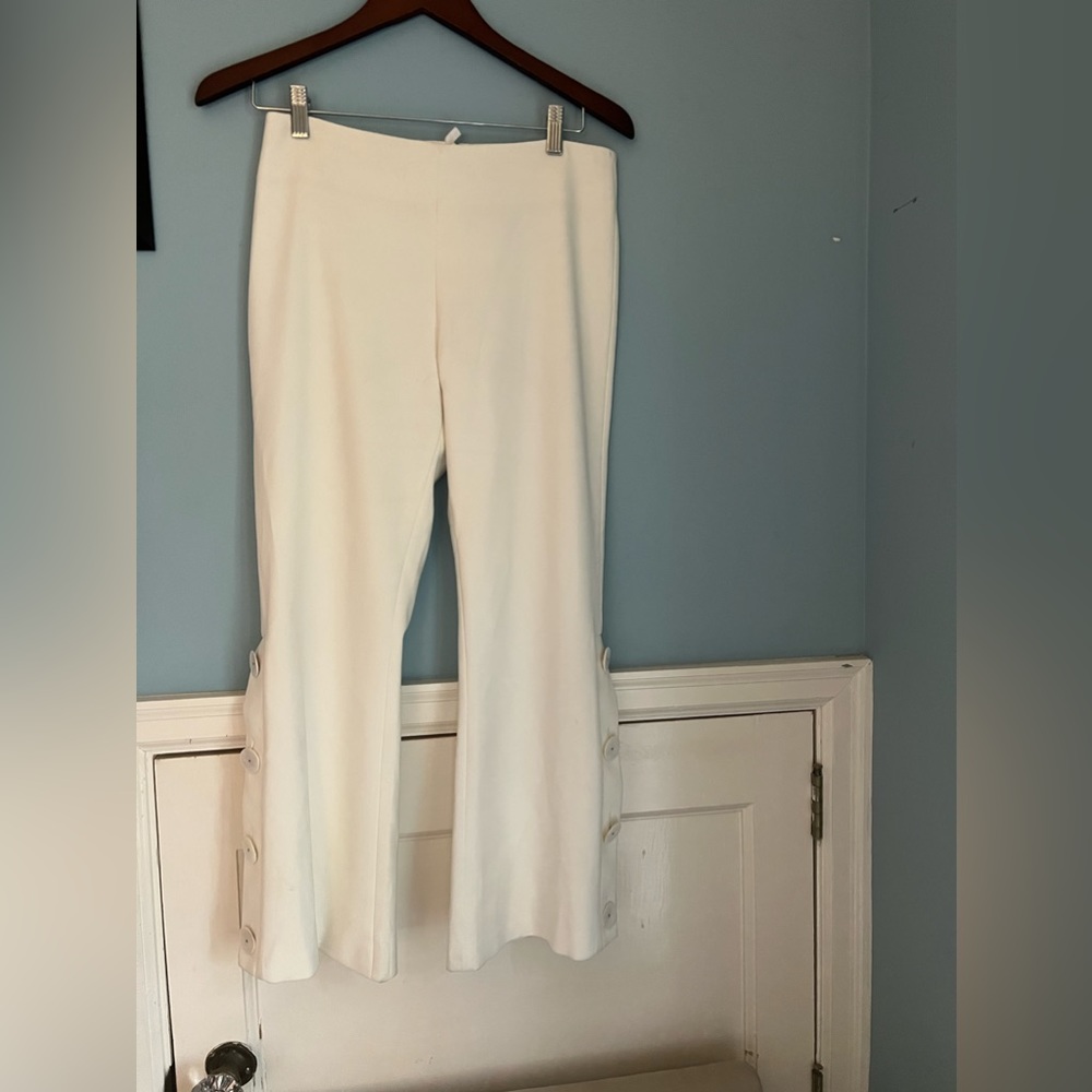 Alexis white pants with button on sides